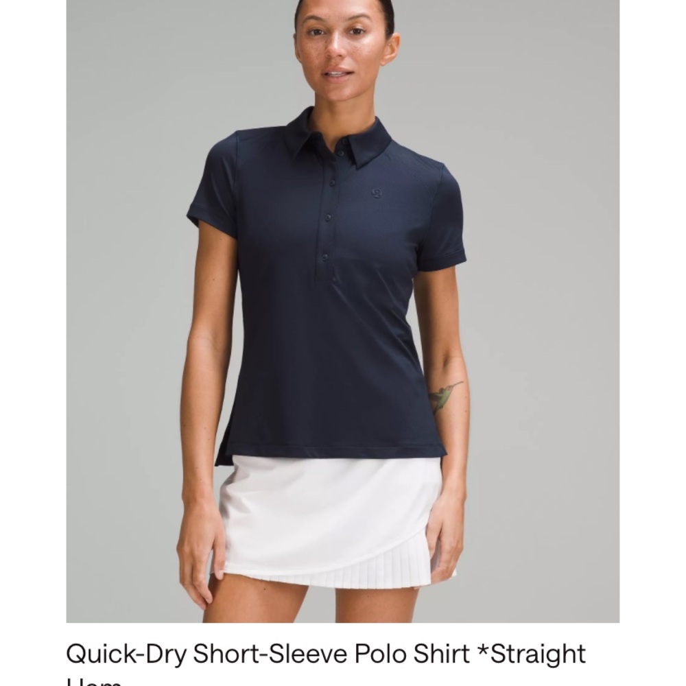 lululemon athletica Navy Short-Sleeve Button-Down Polo